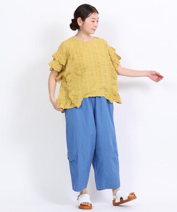 シアサッカーストライプ　プルオーバー