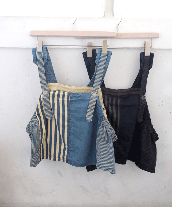 デニム×ヒッコリーストライプ　ビスチェ