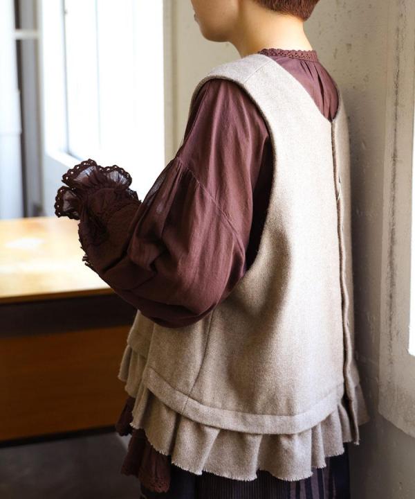 ウールメランジ　2wayベスト