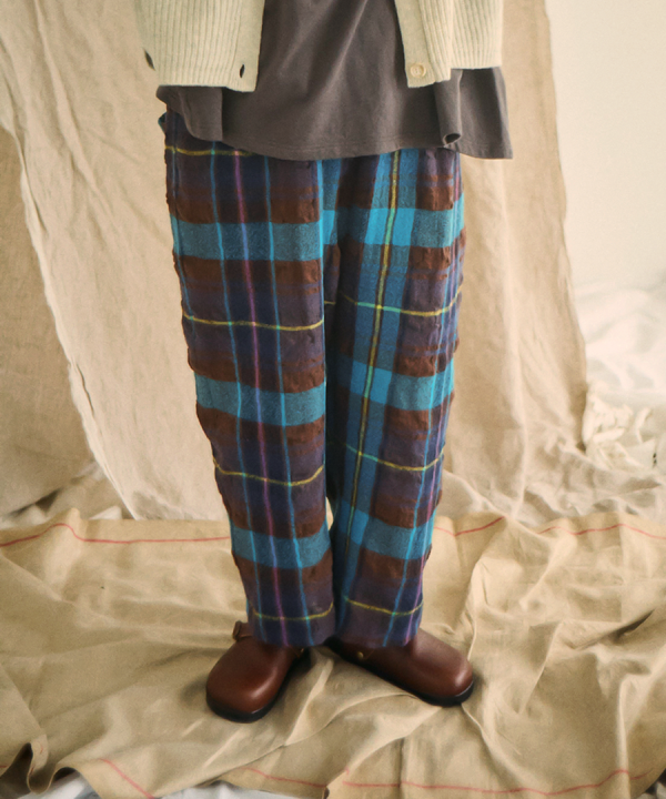 ウールコットンチェック　パンツ