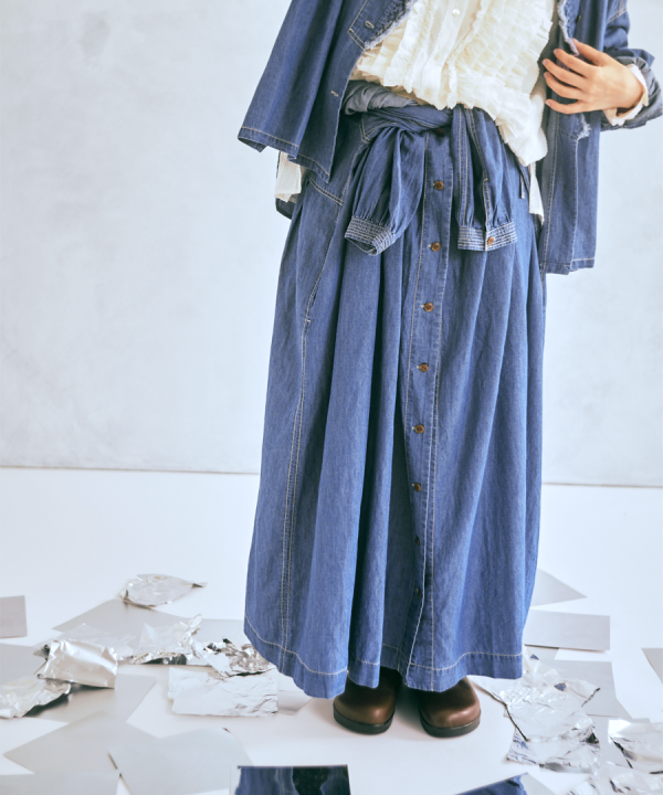 コットンリネンキャンバス/4.5ozコットンリネンデニム　ワンピース