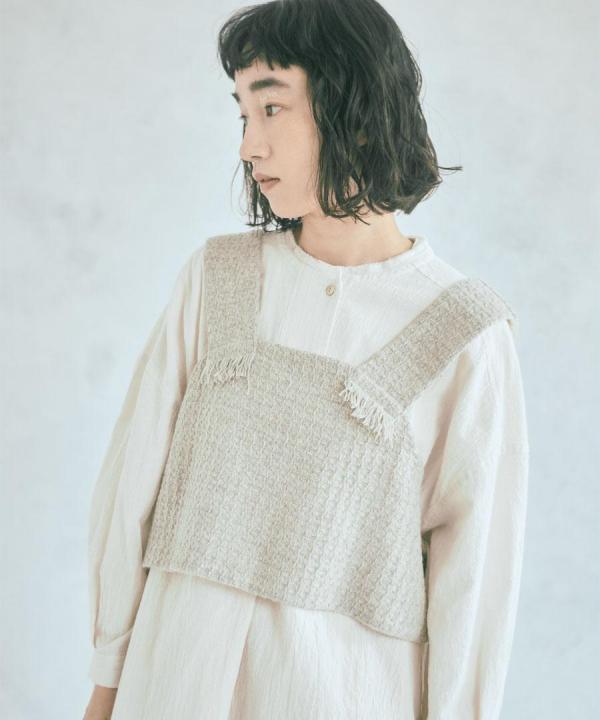 ロービングウール格子柄　2wayビスチェ