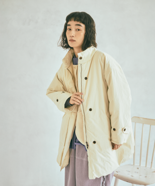 パデッドコットンナイロン　ミドルコート