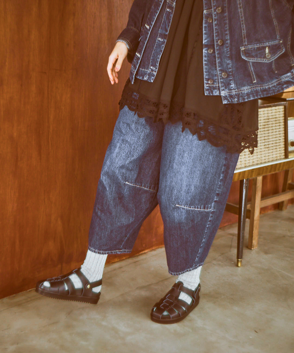 9ozデニム/ヒッコリーストライプ ティンカーパンツ