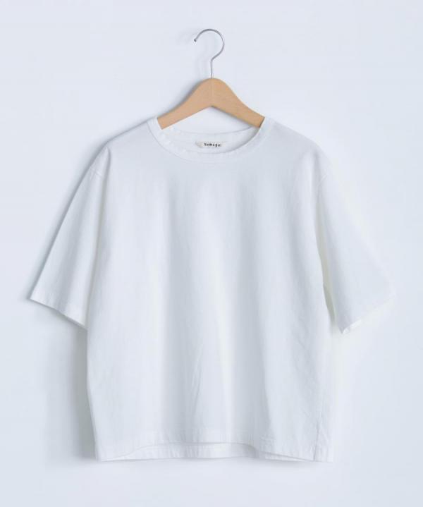 スープレコットン天竺　5分袖Tシャツ