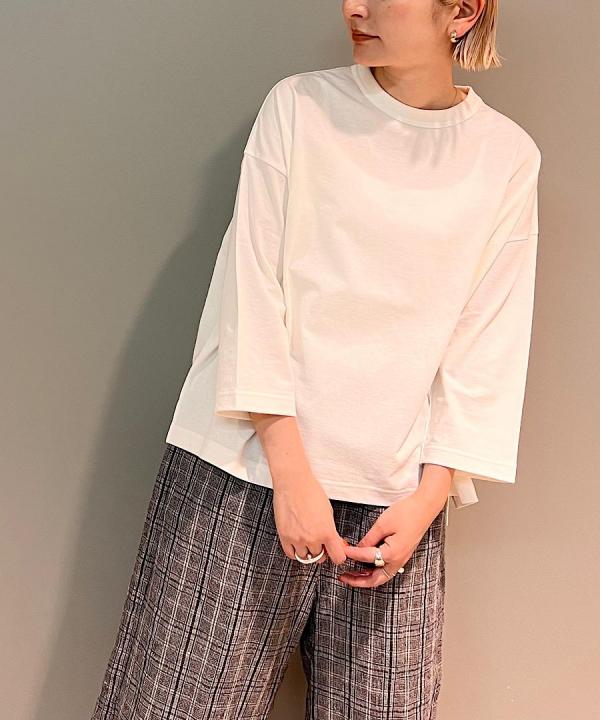 オーガニック空紡天竺　七分袖Tシャツ