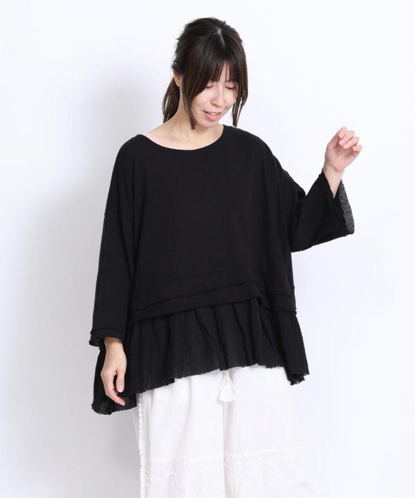 コットンリネン天竺×コットンヘンプガーゼ　プルオーバー