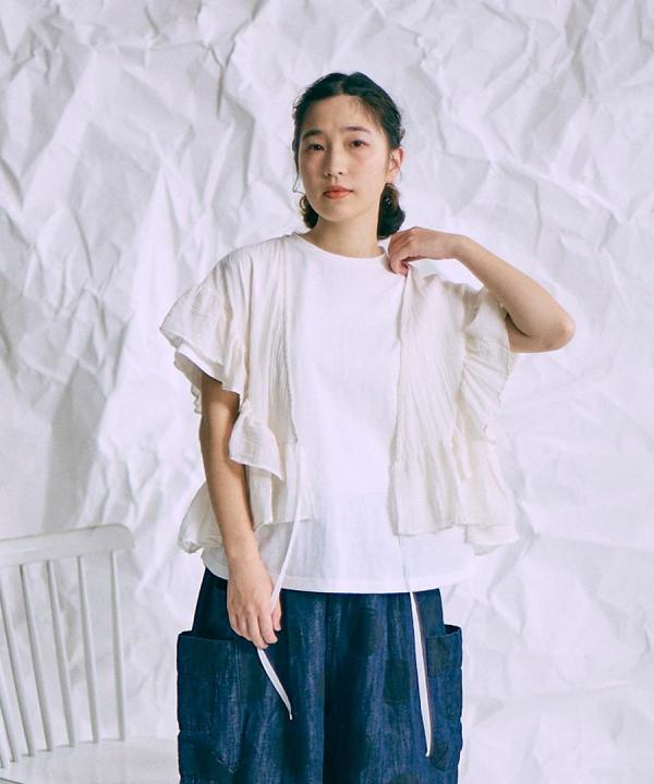 リサイクルコットン×コットンボイル　Tシャツ+ベスト