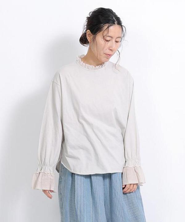 コットンチュール　フリルプルオーバー