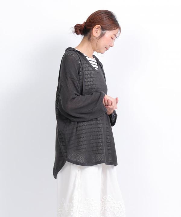 バスケットフルメッシュ　セーラープルオーバー