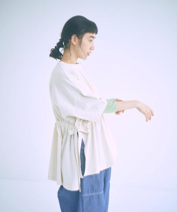 コットンBD度詰め天竺　サイドリボンプルオーバー