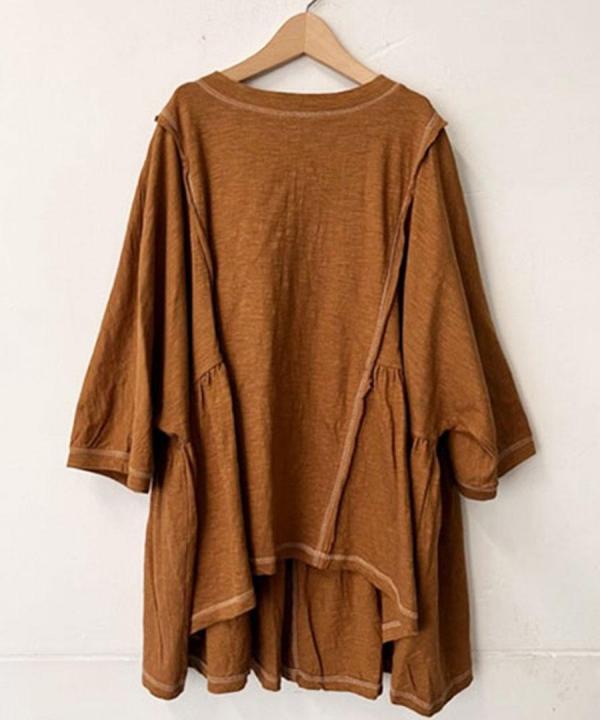 綿麻フィールド天竺　ギャザープルオーバー