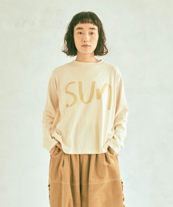 ラフィ天竺②　長袖プリントT(SUN)