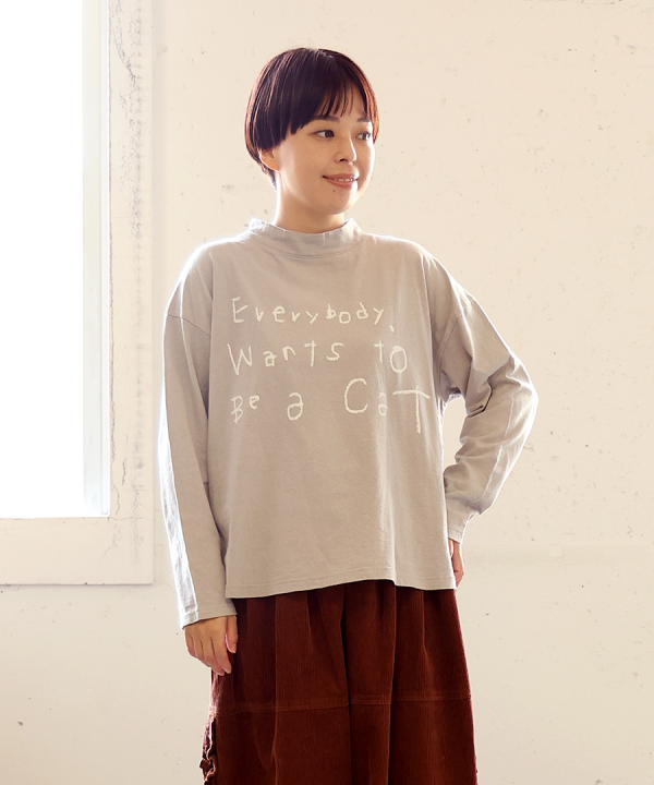 ラフィ天竺②　長袖プリントT(Everybody want to Be a CaT)