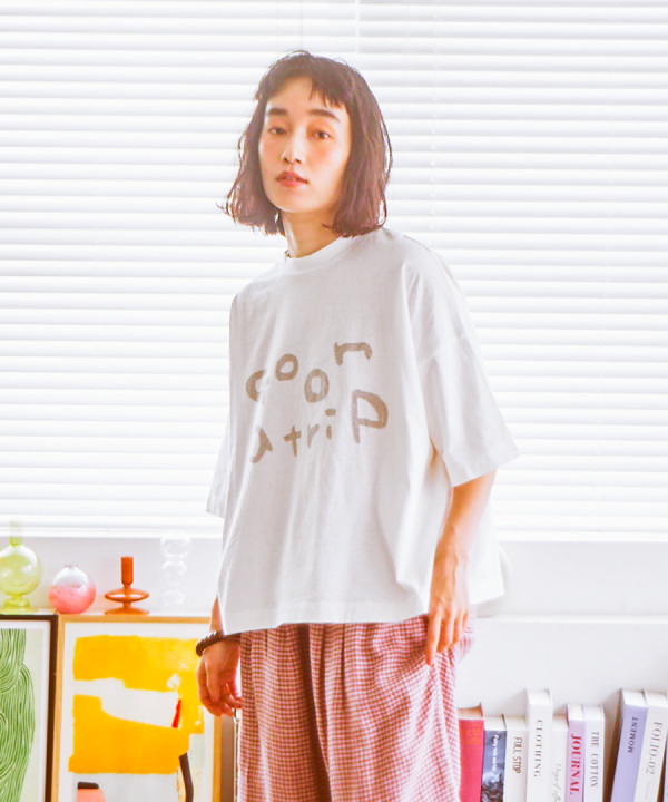 ラフィ天竺　プリントT(go on a trip)