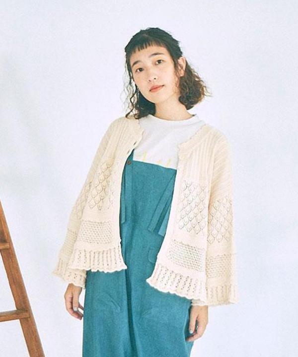 コットンコードニット　2wayカーディガン