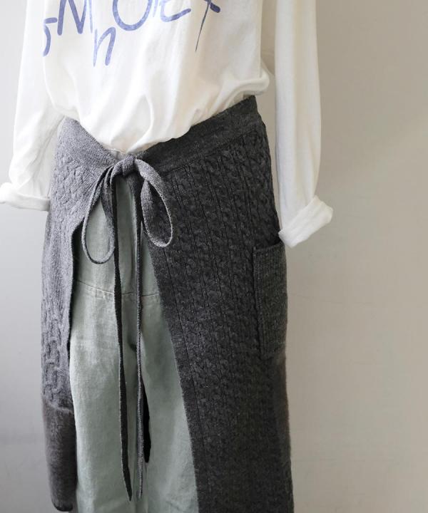 パッチワークフェザーラム エプロンスカート