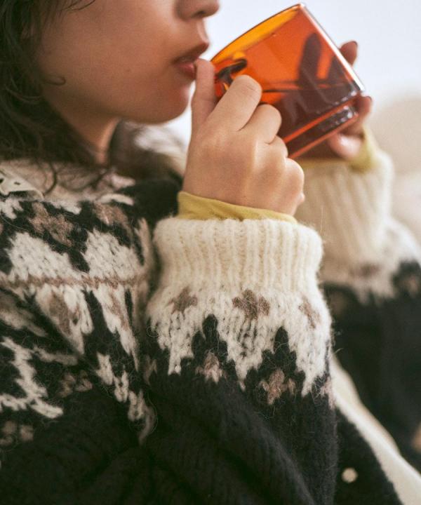 わたぐもアルパカジャガード 2wayカーディガン