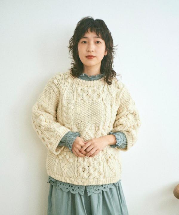 ロービングウール 7分袖プルオーバー