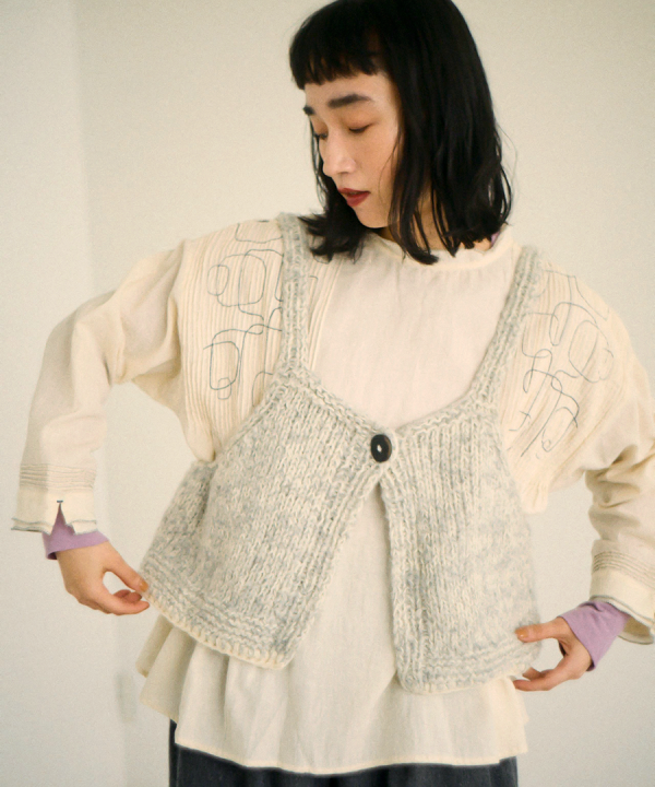 ロービングアルパカウール　2wayビスチェ