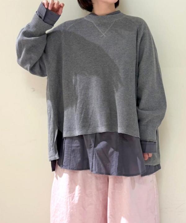 ランダムリブニット　プルオーバー