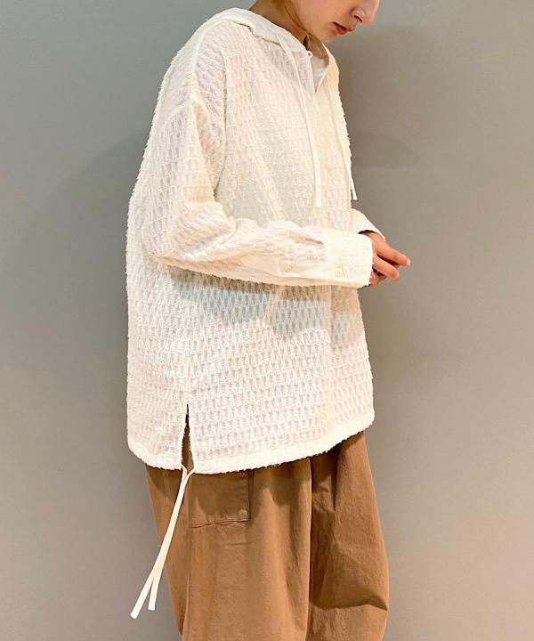 カットジャガードフード付シャツ