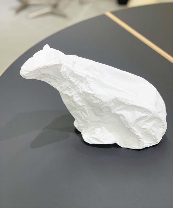 ハードスターチコットン・1/80タイプライター　オブジェ くま？