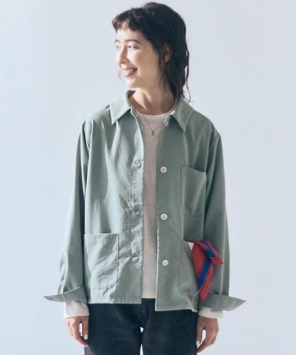 recycle polyester broad / ライトカバーオール　