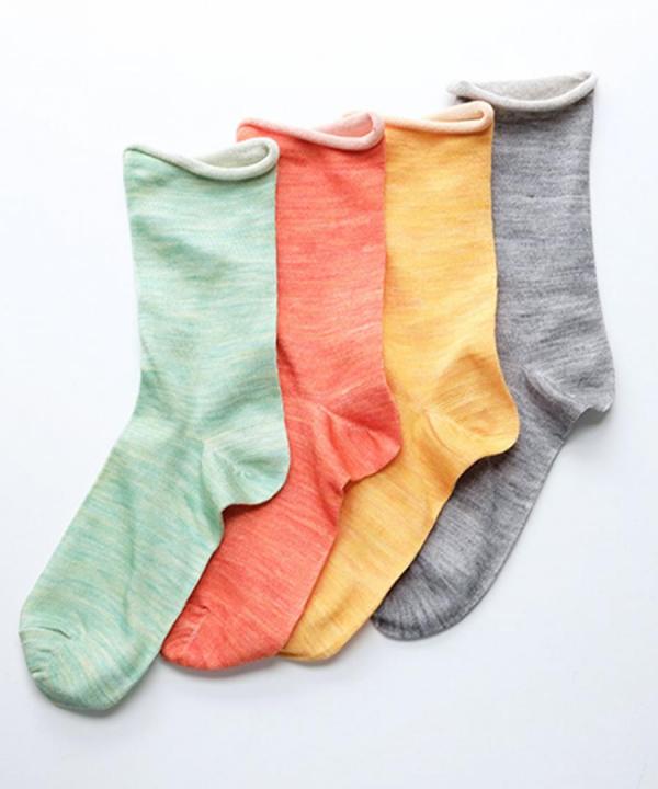 ショートソックス　麻/シルク