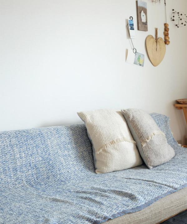 ガラ紡ブランケットストール/ダブルフェイス 