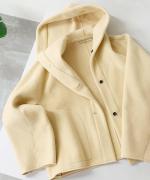 super 140s short hood coat