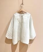 STRIPE DOLMAN SLEEVE SHORT SHIRT