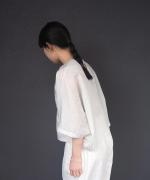 STRIPE DOLMAN SLEEVE SHORT SHIRT