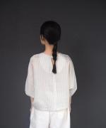 STRIPE DOLMAN SLEEVE SHORT SHIRT