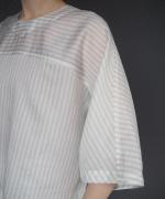 STRIPE DOLMAN SLEEVE SHORT SHIRT