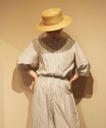 STRIPE TYPEWRITER BALLOON PANTS