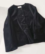 Round Neck Cotton Velvet Jacket