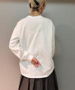 ミディ天竺バックラウンド ロングスリーブTシャツ