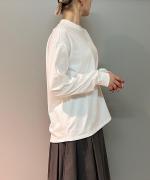 ミディ天竺バックラウンド ロングスリーブTシャツ