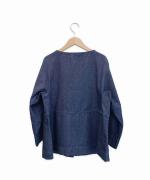 Half Placket Cotton Denim Smock