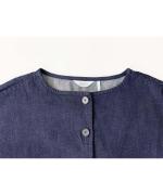 Half Placket Cotton Denim Smock