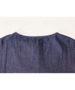 Half Placket Cotton Denim Smock