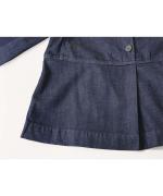 Half Placket Cotton Denim Smock