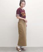 Cotton Wrap Straight Skirt