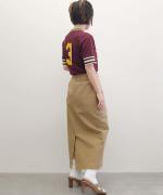 Cotton Wrap Straight Skirt