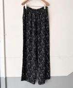 小花プリント サッシュワイドパンツ