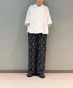 小花プリント サッシュワイドパンツ