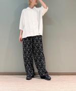 小花プリント サッシュワイドパンツ