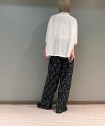 小花プリント サッシュワイドパンツ