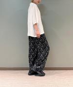 小花プリント サッシュワイドパンツ